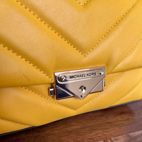 Michael Kors Sunflower Cece Chain Quilted Leather Crossbody Bag Purse - Picture 15 of 15